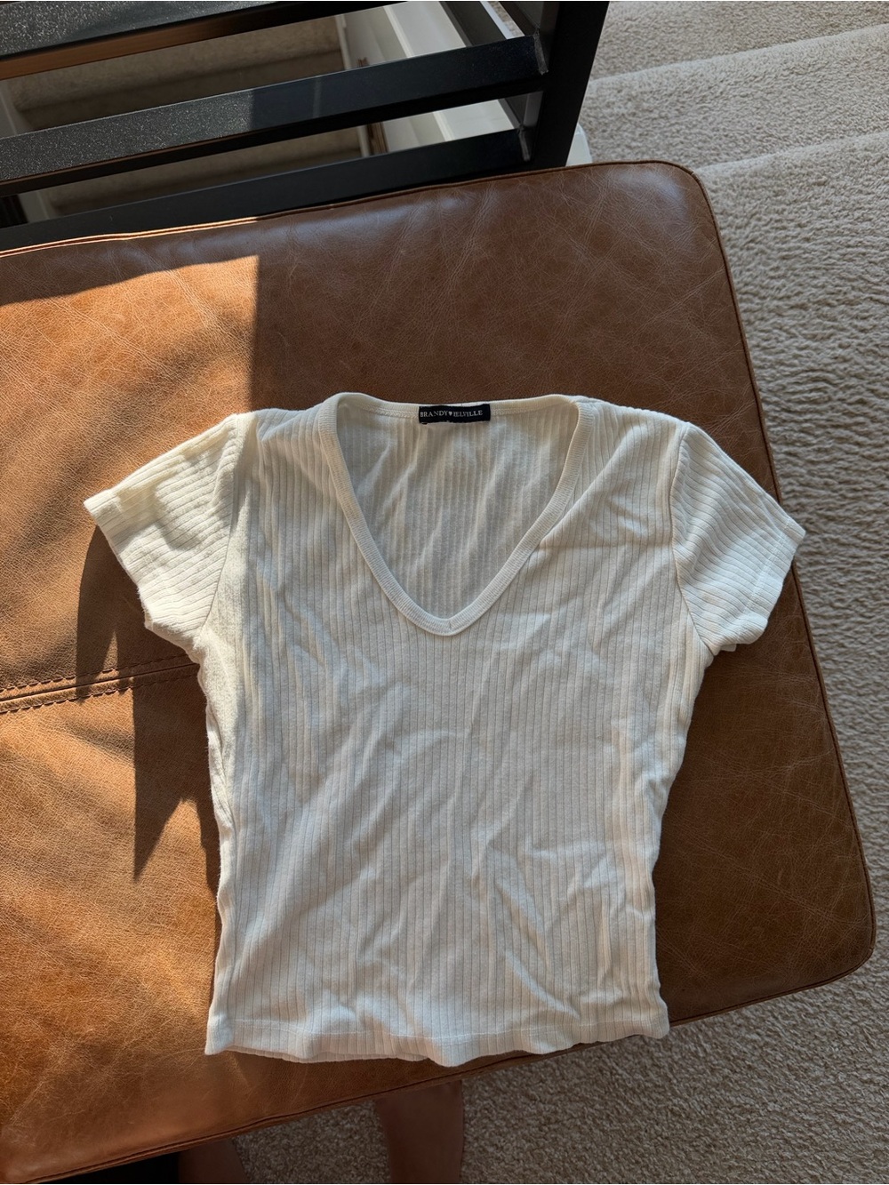 Brandy Melville basic ribbed white top